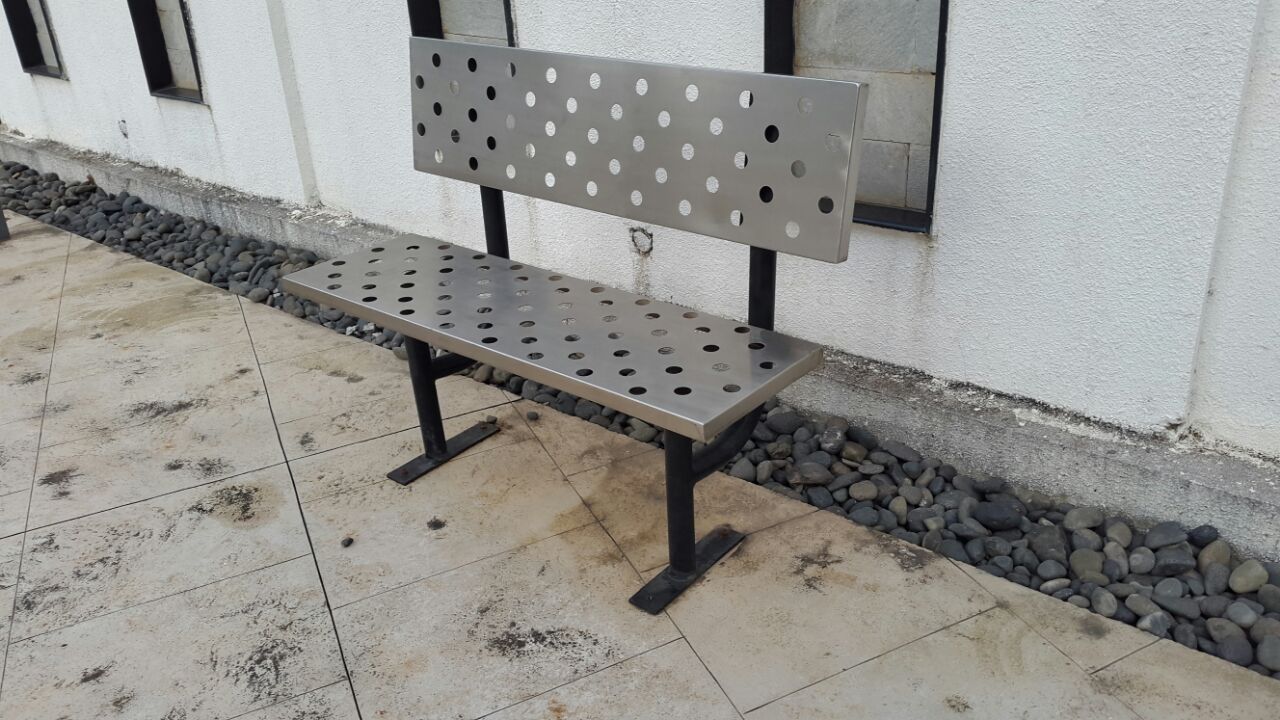 Stainless steel perforated bench
